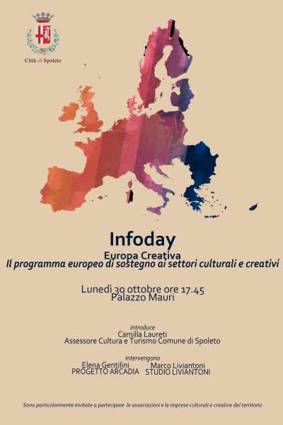 <!--:it-->Infoday: Europa Creativa. Il programma europeo di sostegno ai settori culturali e creativi<!--:--> @ Palazzo Mauri, Sala Convegni II piano | Spoleto | Umbria | Italia