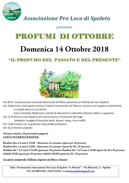 <!--:it-->PROFUMI DI OTTOBRE - Il Profumo del Passato e del Presente<!--:--> @ Spoleto - Aboca | Spoleto | Umbria | Italia