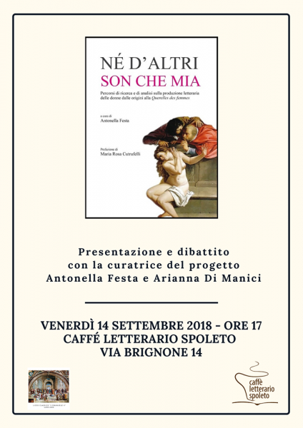 <!--:it-->Presentazione libro "Né d'altri son che mia"<!--:--> @ Caffè Letterario - Palazzo Mauri | Spoleto | Umbria | Italia