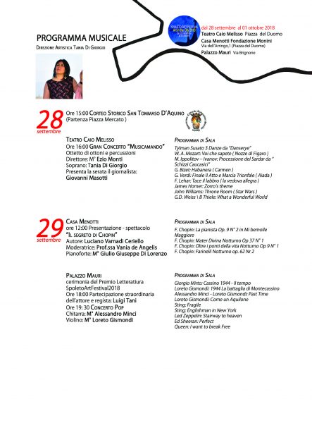 <!--:it-->Programma musicale dello Spoleto Art Festival<!--:--><!--:en-->Musical programme of the Spoleto Art Festival<!--:--> @ Piazza del Mercato / Teatro Caio Melisso | Spoleto | Umbria | Italia