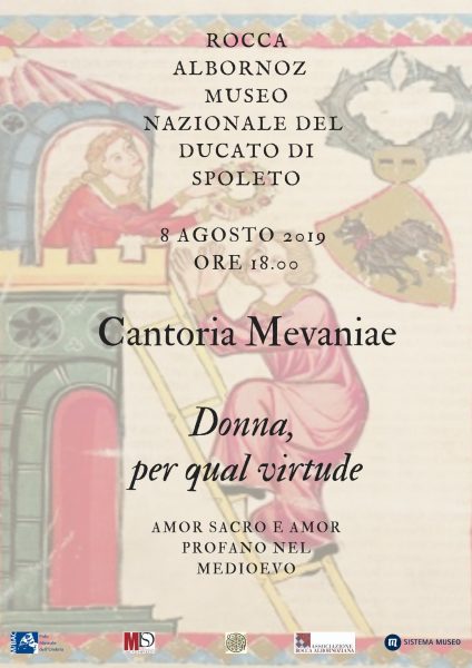<!--:it-->Concerto | Donna, per qual virtude. Amore sacro e amor profano nel Medioevo<!--:--><!--:en-->Concert | Donna, per qual virtude. Sacred and profane love in the Middle Ages<!--:--> @ Rocca Albornoz - Museo Nazionale del Ducato di Spoleto