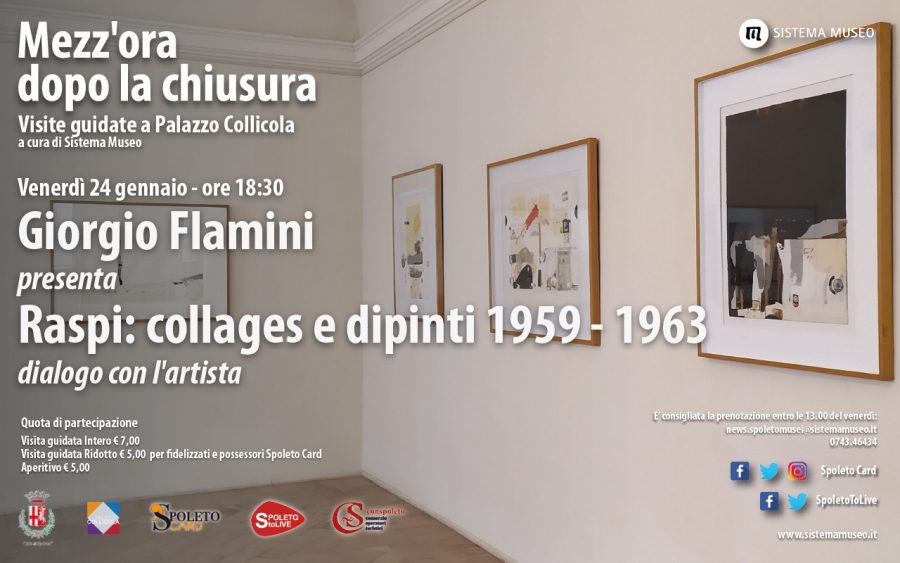 <!--:it-->Mezz’ora dopo la chiusura | Giorgio Flamini presenta: RASPI: COLLAGES E DIPINTI 1959-1963<!--:--> @ Palazzo Collicola