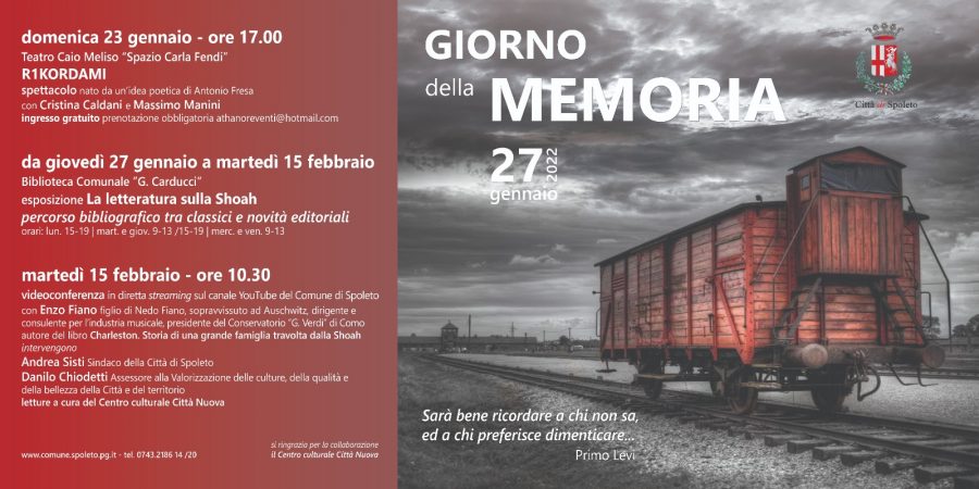 <!--:it-->GIORNO DELLA MEMORIA | Esposizione: a letteratura sulla Shoah<!--:--><!--:en-->HOLOCAUST MEMORIAL DAY | Exhibition: a literature on the Shoah<!--:--> @ Biblioteca Comunale G. Carducci