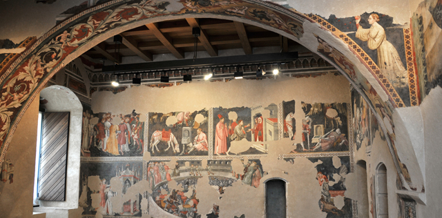 <!--:it-->Visita guidata SPOLETO CARD | Storie d’amore e di armi<!--:--><!--:en-->SPOLETO CARD guided tour | STORIES OF LOVE AND ARMS - The Camera Pinta's frescoes<!--:--> @ Rocca Albornoz - Camera Pinta