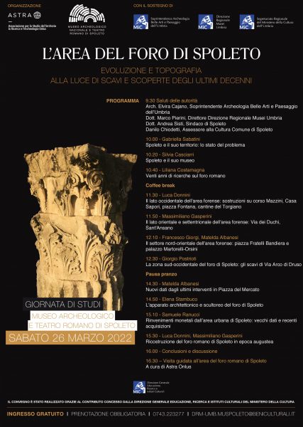 <!--:it-->L’Area del Foro di Spoleto | Evoluzione e topografia alla luce di scavi e scoperte degli ultimi decenni<!--:--> @ Chiesa di S. Agata