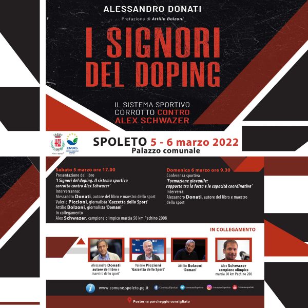 <!--:it-->I Signori del Doping. Il sistema sportivo corrotto contro Alex Schwazer - Presentazione del libro di Alessandro Donati<!--:--> @ Palazzo Comunale – Sala Spoletium