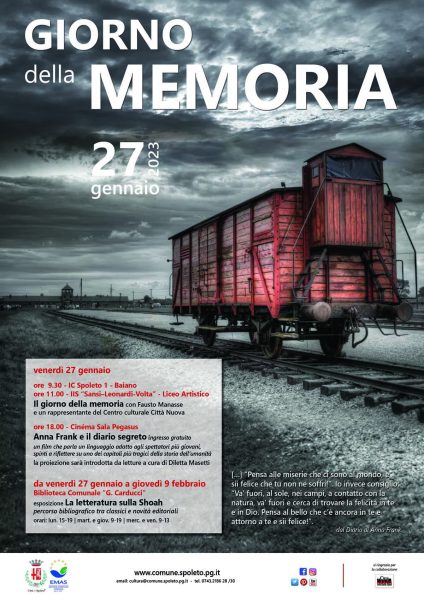 <!--:it-->GIORNO DELLA MEMORIA | Le iniziative organizzate dal Comune di Spoleto per ricordare lo sterminio del popolo ebraico<!--:--> @ Spoleto
