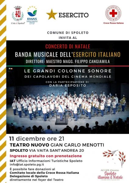 <!--:it-->CONCERTO DI NATALE | Banda Musicale dell'Esercito Italiano<!--:--><!--:en-->CHRISTMAS CONCERT | Italian Army Musical Band<!--:--> @ Teatro Nuovo Gian Carlo Menotti