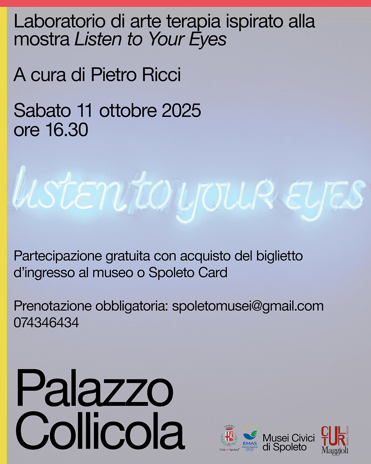 <!--:it-->ARTE TERAPIA A PALAZZO | Laboratori a cura di Pietro Ricci<!--:--> @ Palazzo Collicola